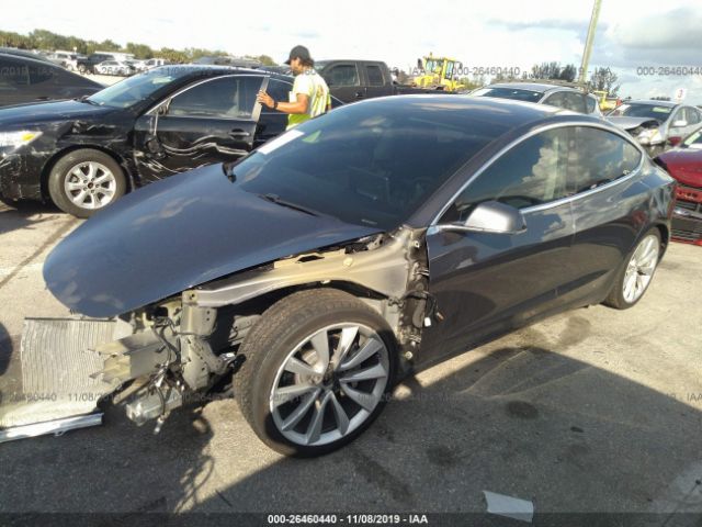 Salvage Car Tesla Model 3 2018 Gray for sale in Pembroke Pines FL