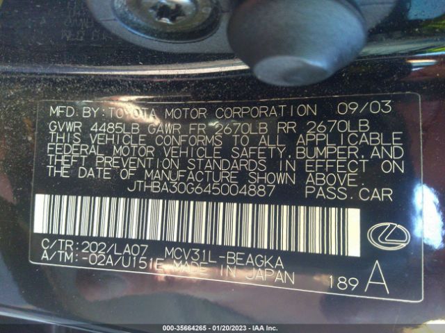 2004 LEXUS ES 330 for Sale