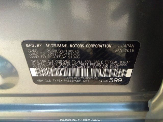 2016 MITSUBISHI LANCER for Sale