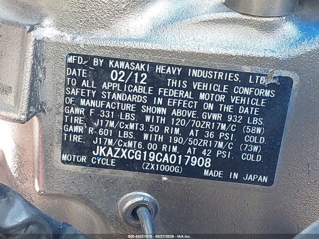 2012 Kawasaki Zx1000 4 for Sale in Greenwood NE - SCA