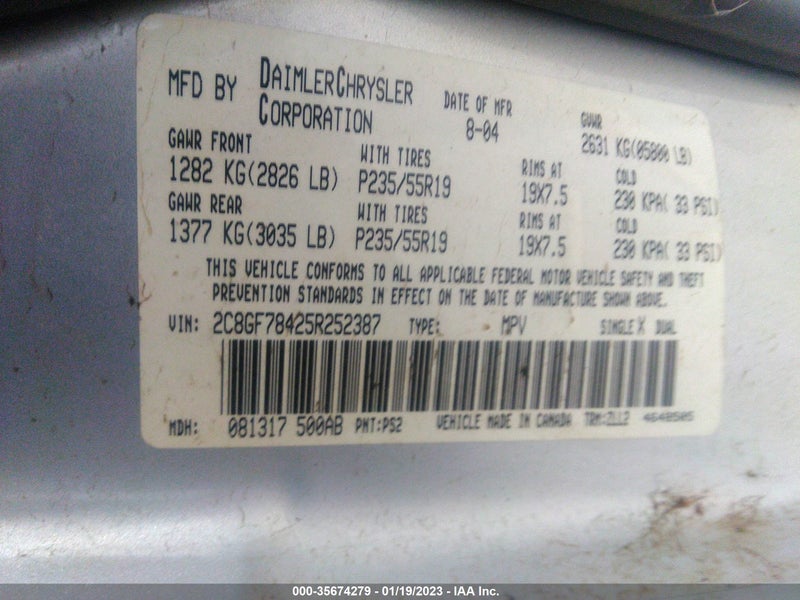 Chrysler Pacifica 2005г.