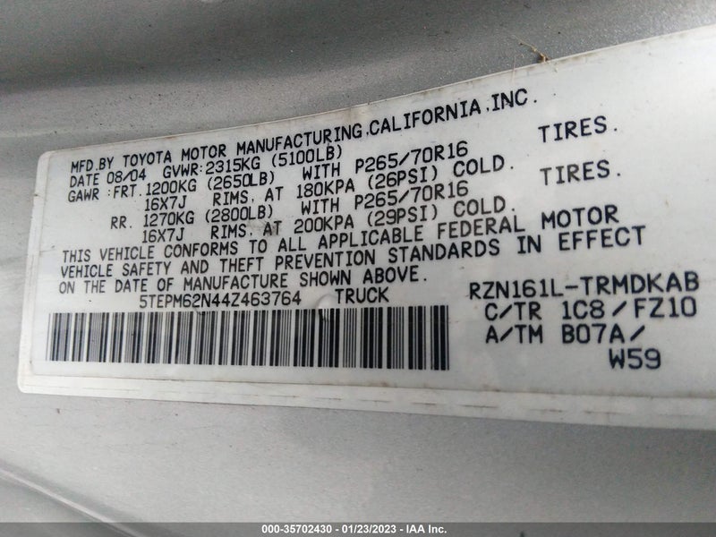 Toyota Tacoma 2004г.