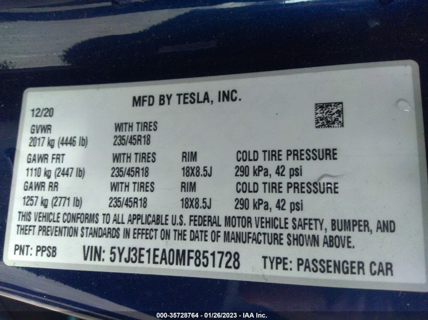 Tesla Model 3 2021г.