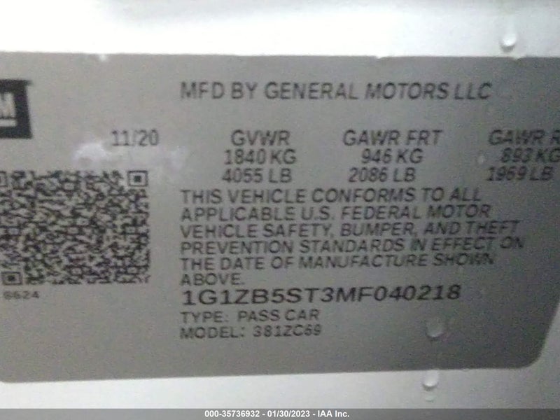 Chevrolet Malibu 2021г.