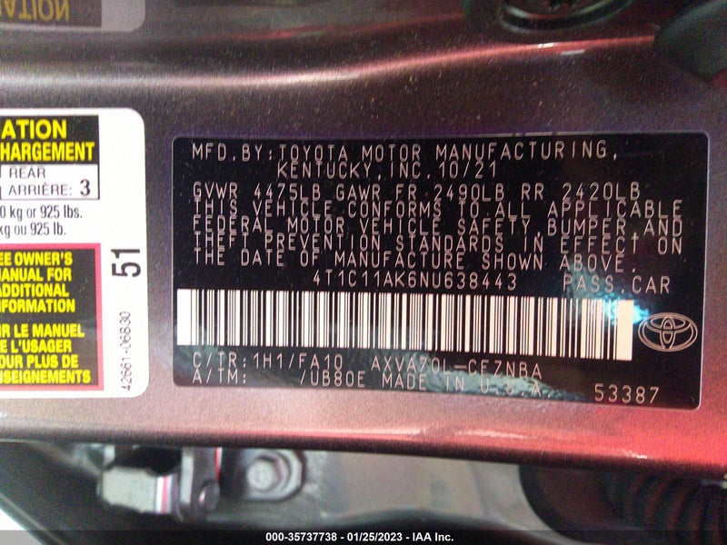 Toyota Camry 2022г.