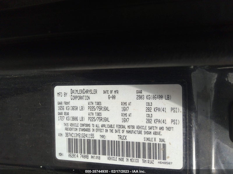 Dodge Ram Pickup 1500 2001г.