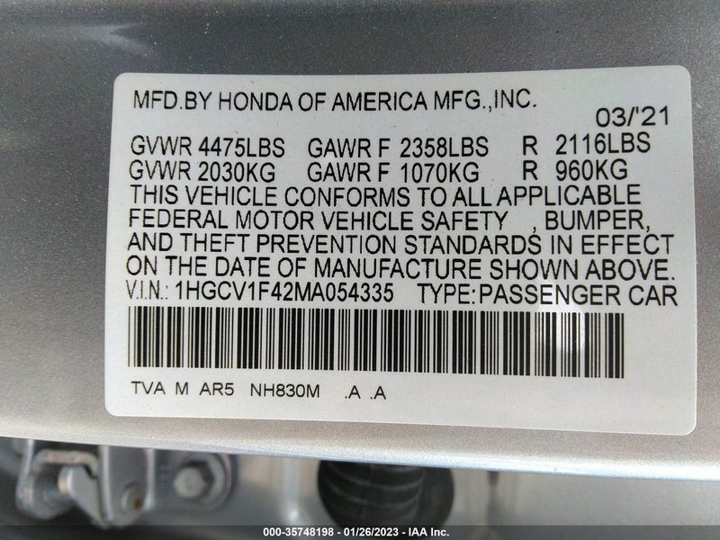 Honda Accord 2021г.