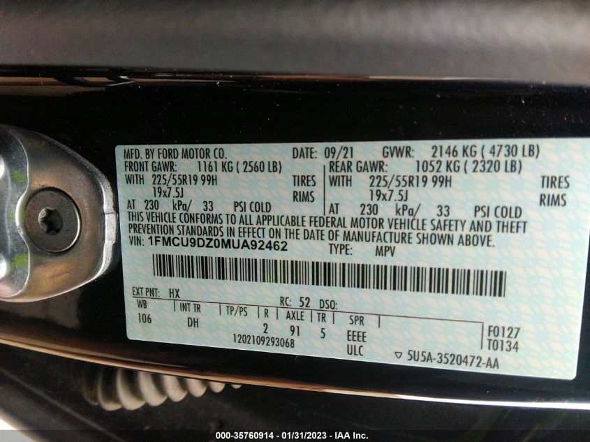 Ford Escape Hybrid 2021г.