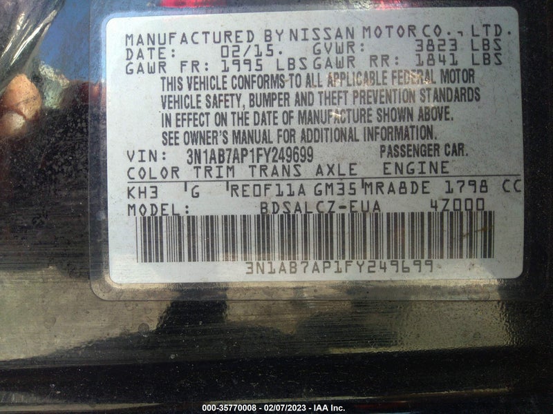 Nissan Sentra 2015г.