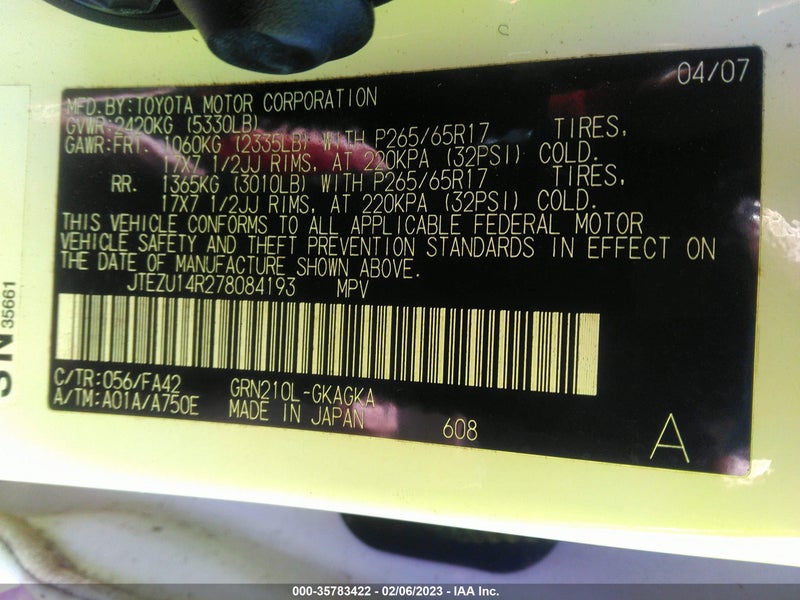 Toyota 4Runner 2007г.