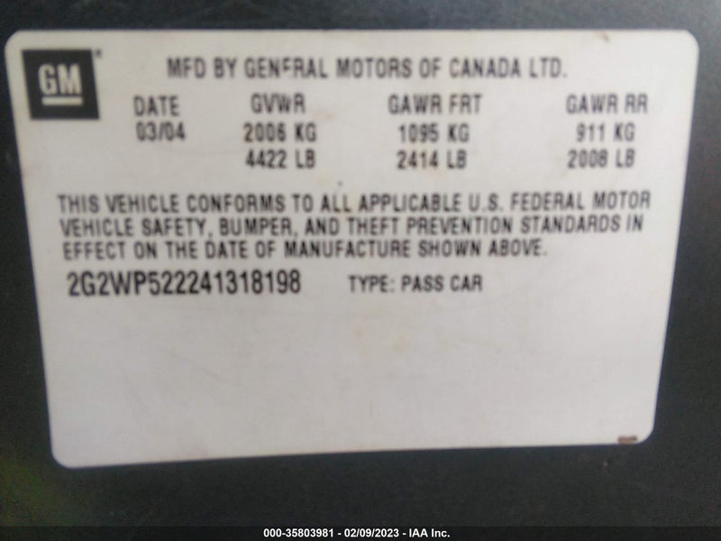 Pontiac Grand Prix 2004г.