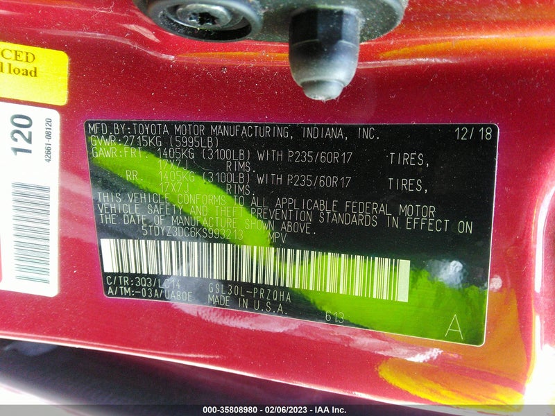 Toyota Sienna 2019г.