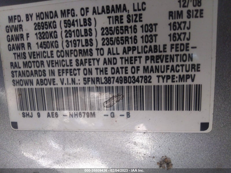 Honda Odyssey 2009г.