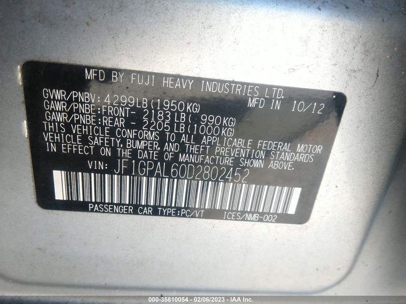 Subaru Impreza 2013г.