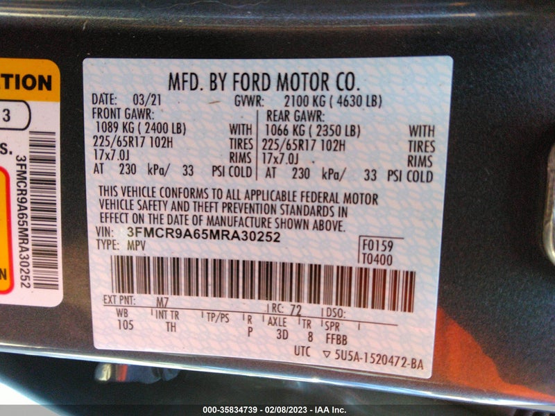 Ford Bronco Sport 2021г.