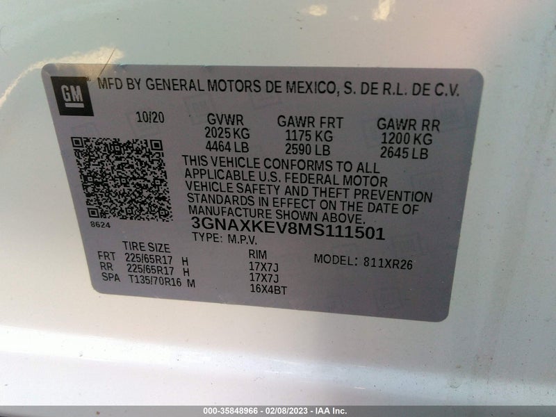 Chevrolet Equinox 2021г.