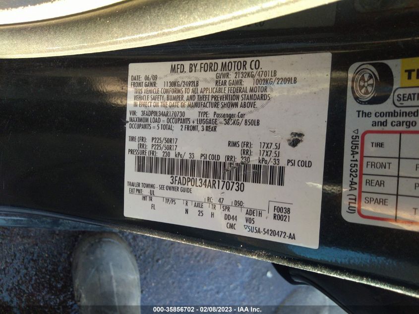 Ford Fusion Hybrid 2010г.