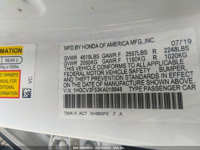 Honda Accord Hybrid 2019г.