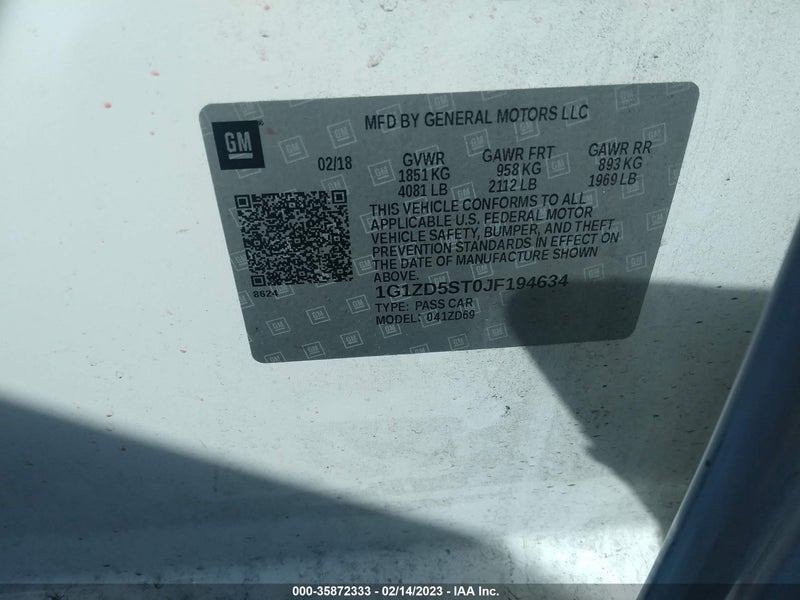 Chevrolet Malibu 2018г.