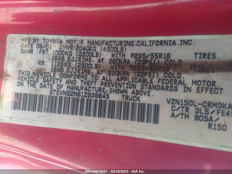 Toyota Tacoma 2001г.