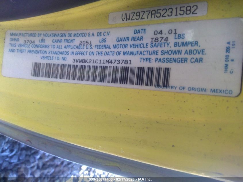 Volkswagen New Beetle 2001г.