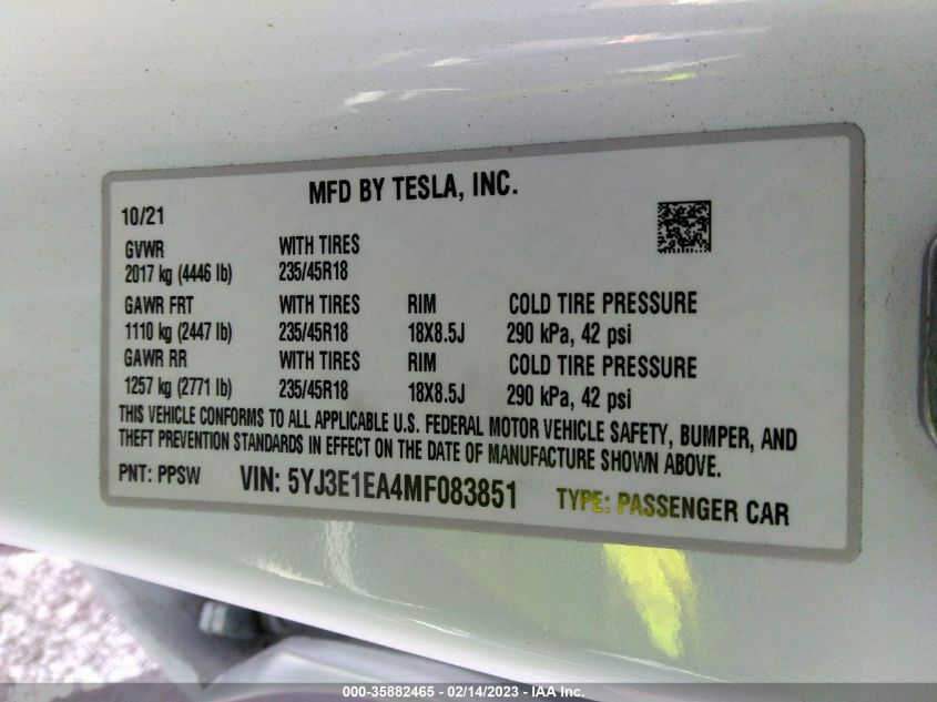 Tesla Model 3 2021г.