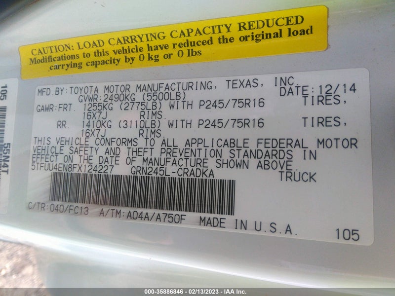 Toyota Tacoma 2015г.