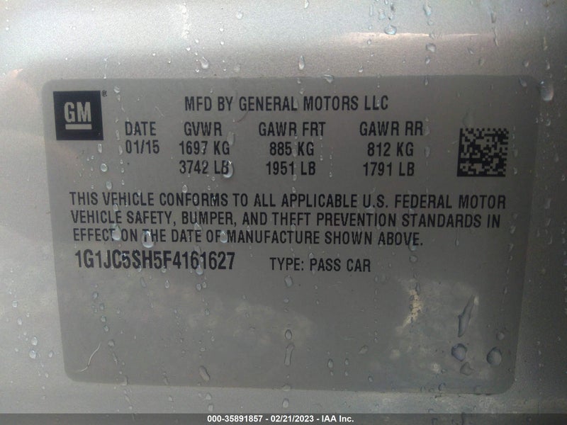 Chevrolet Sonic 2015г.