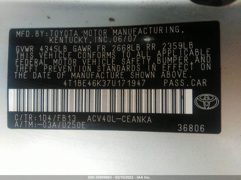 Toyota Camry 2007г.