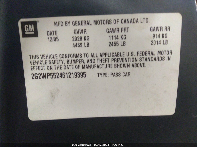 Pontiac Grand Prix 2006г.