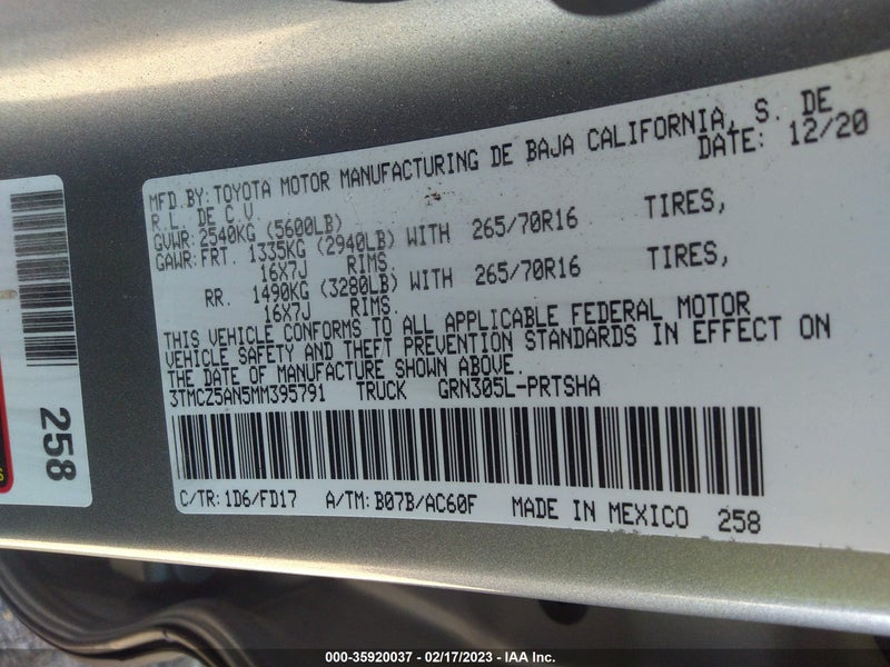 Toyota Tacoma 2021г.