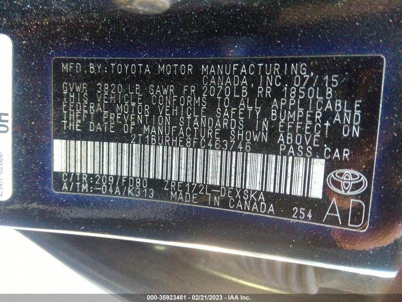 Toyota Corolla 2015г.