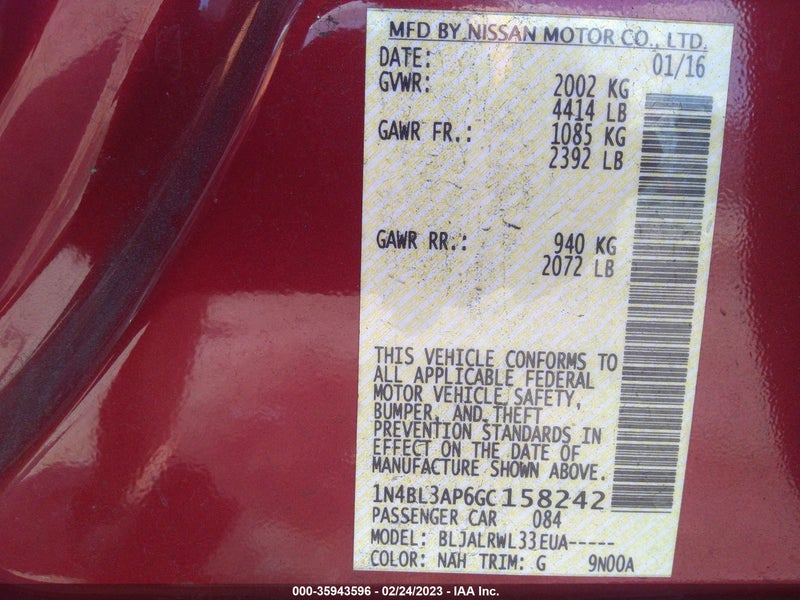 Nissan Altima 2016г.