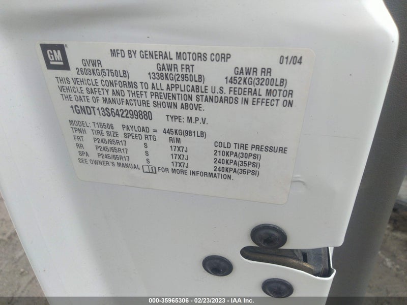 Chevrolet Trailblazer 2004г.