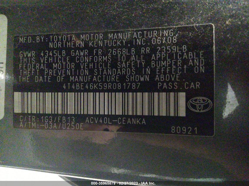 Toyota Camry 2009г.