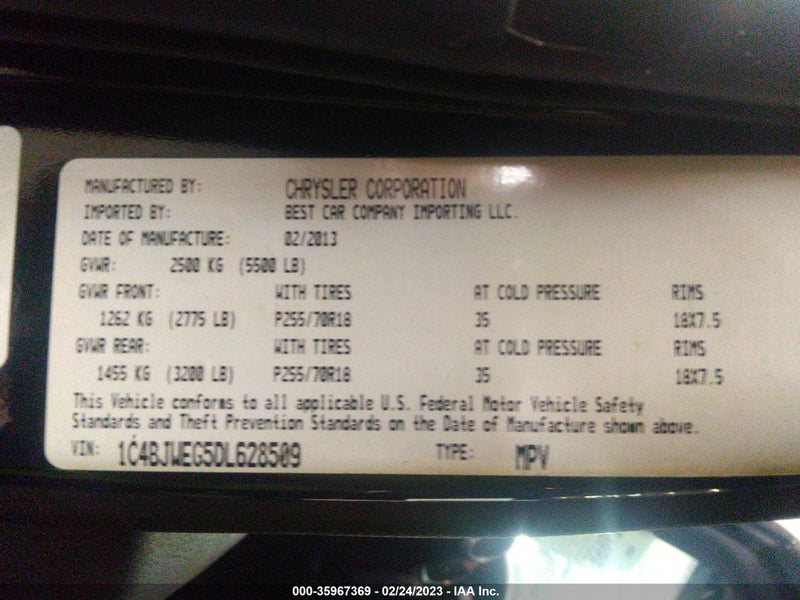 Jeep Wrangler 2013г.