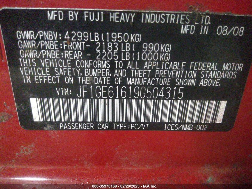 Subaru Impreza 2009г.