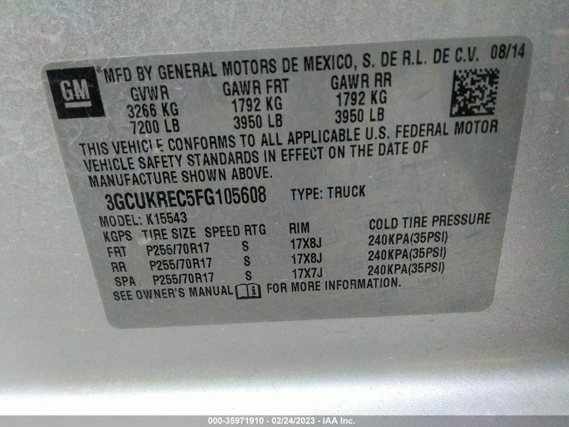 Chevrolet Silverado 1500 2015г.