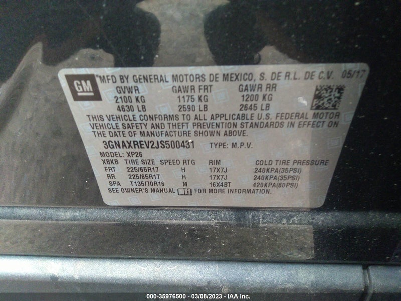 Chevrolet Equinox 2018г.