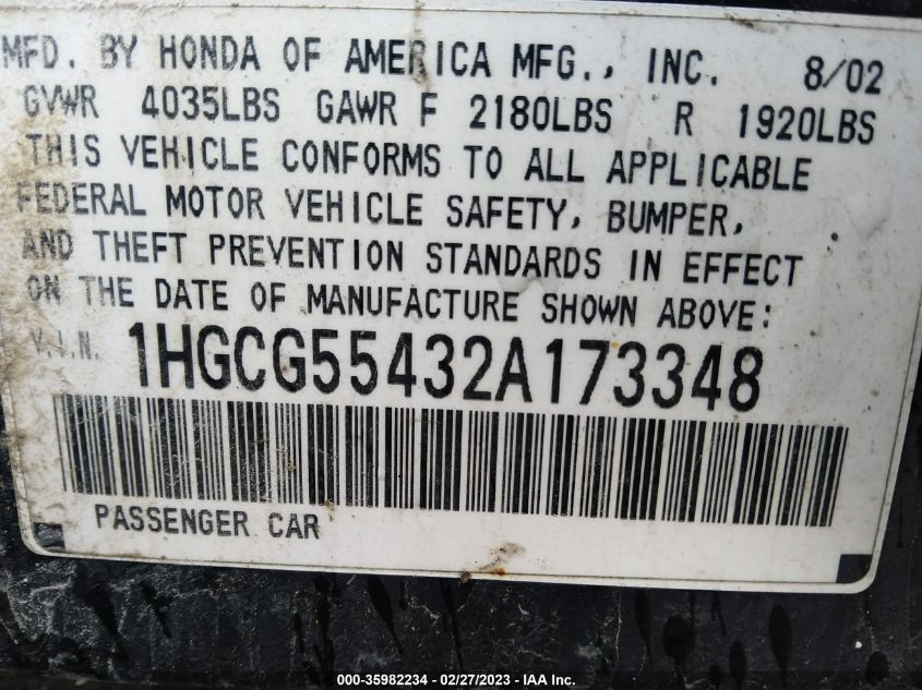 Honda Accord 2002г.