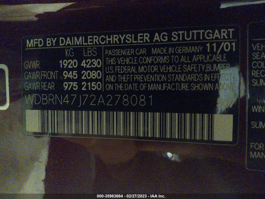 Mercedes-Benz C-Class 2002г.