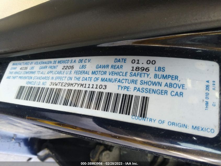 Volkswagen Jetta 2000г.