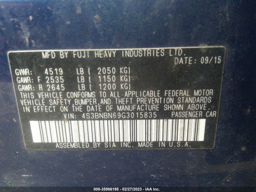 Subaru Legacy 2016г.