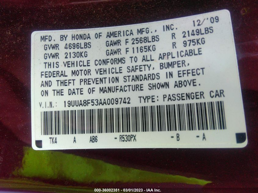 Acura TL 2010г.