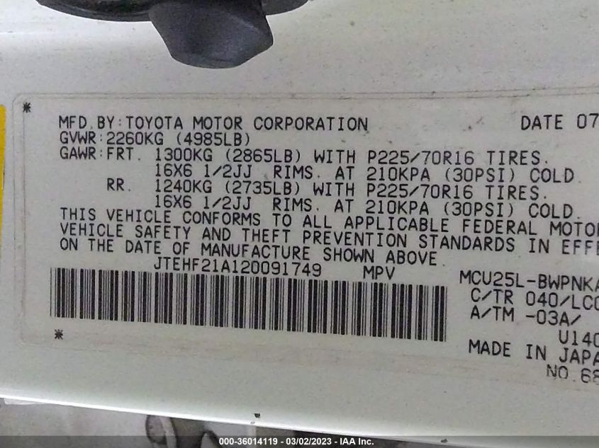 Toyota Highlander 2002г.