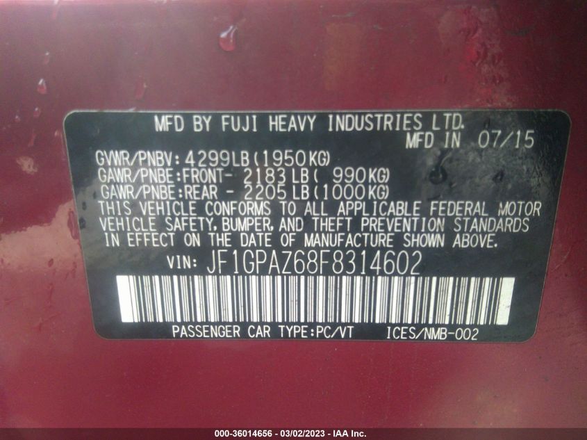 Subaru Impreza 2015г.