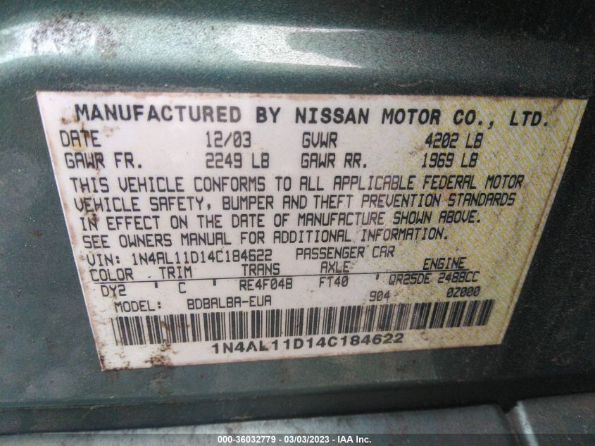 Nissan Altima 2004г.