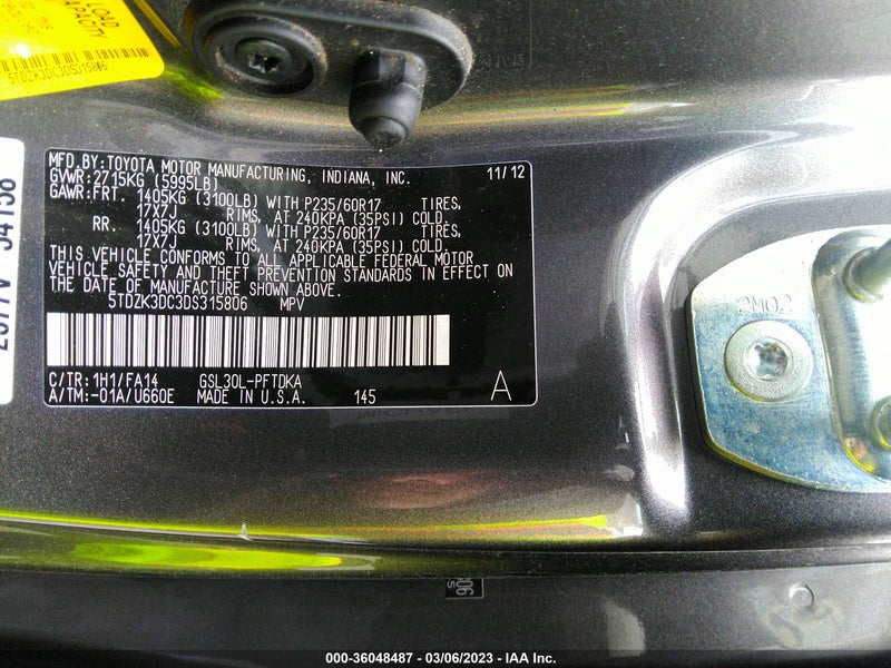 Toyota Sienna 2013г.