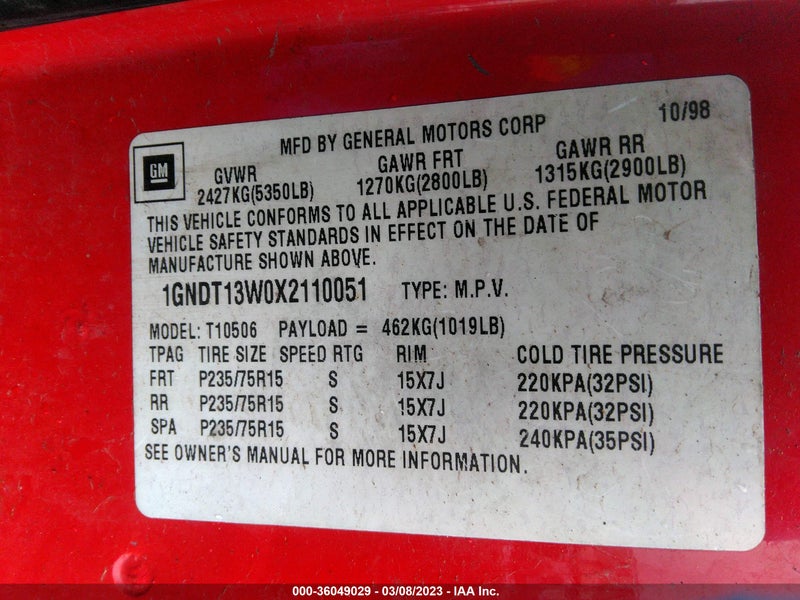 Chevrolet Blazer 1999г.