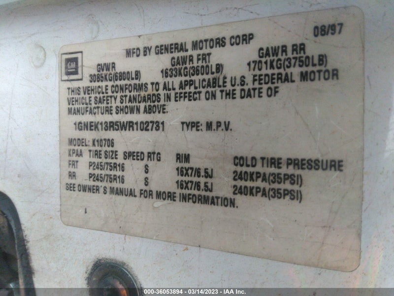 Chevrolet Tahoe 1998г.